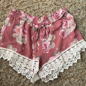 Gently used chiffon floral shorts